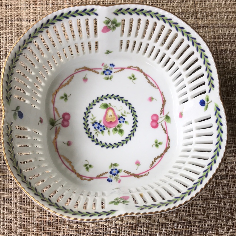 Maple China Pierced Bowl 7 3/4”